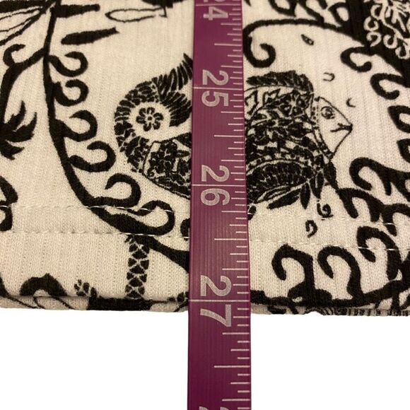 Palm Grove Black and White Fish Palm Trees Beach Top Sz 3X - Picture 13 of 13